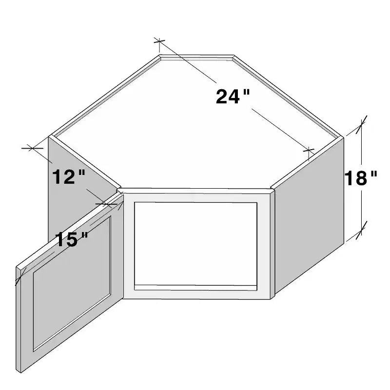 CASAINC Mobiletto base per cucina Shaker 24 L x 18 A x 12 P, telaio in legno massello, vernice a base d'acqua a basso contenuto di VOC, chiusura ammortizzata, RTA, grigio tortora