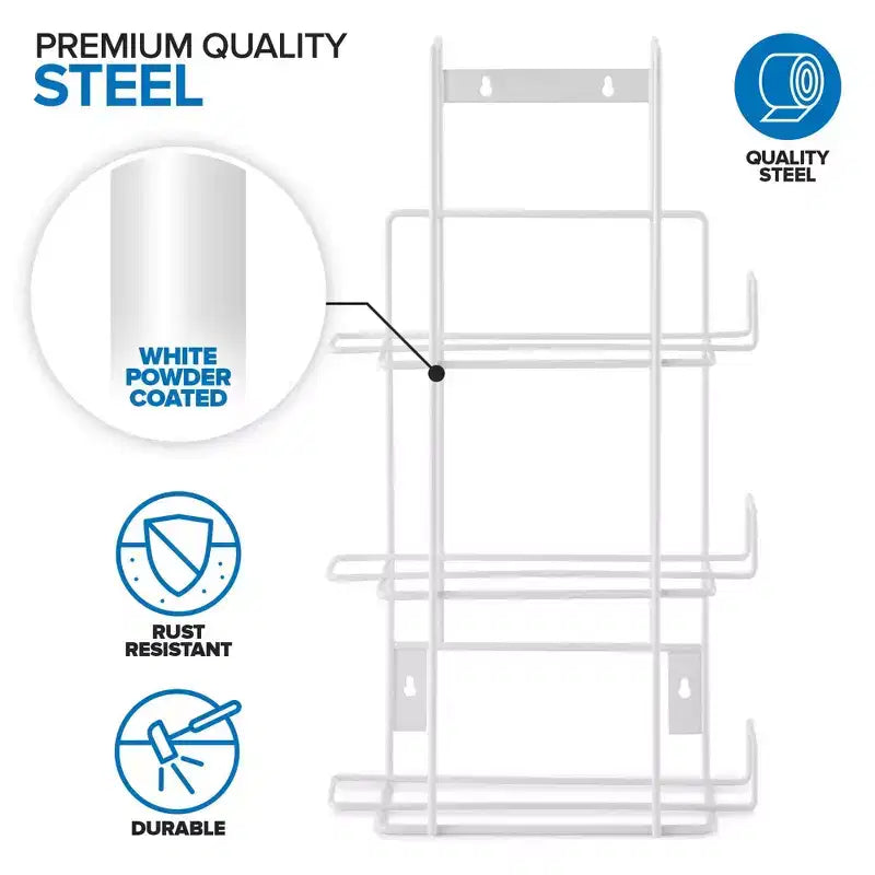 Stock Your Home Dispenser Triplo per Guanti - Bianco (Confezione da 10)
