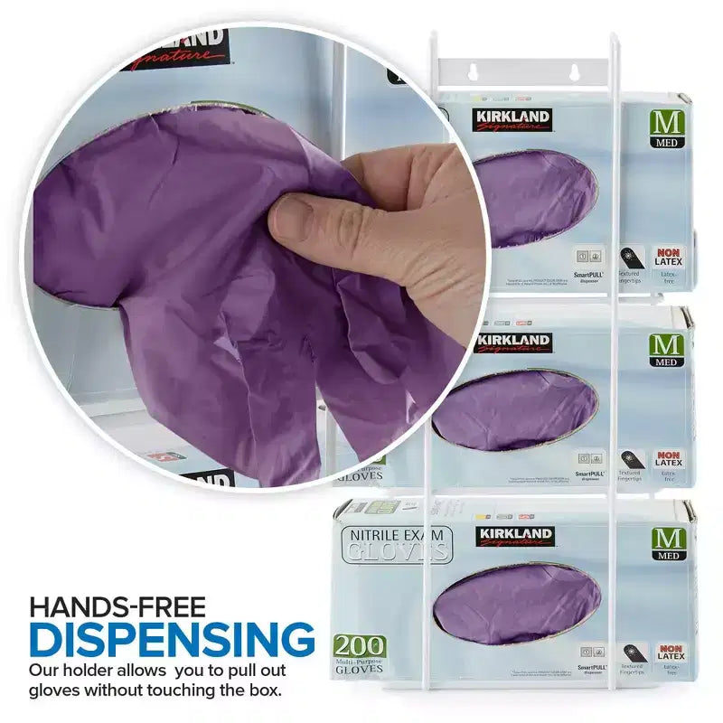 Stock Your Home Dispenser Triplo per Guanti - Bianco (Confezione da 10)