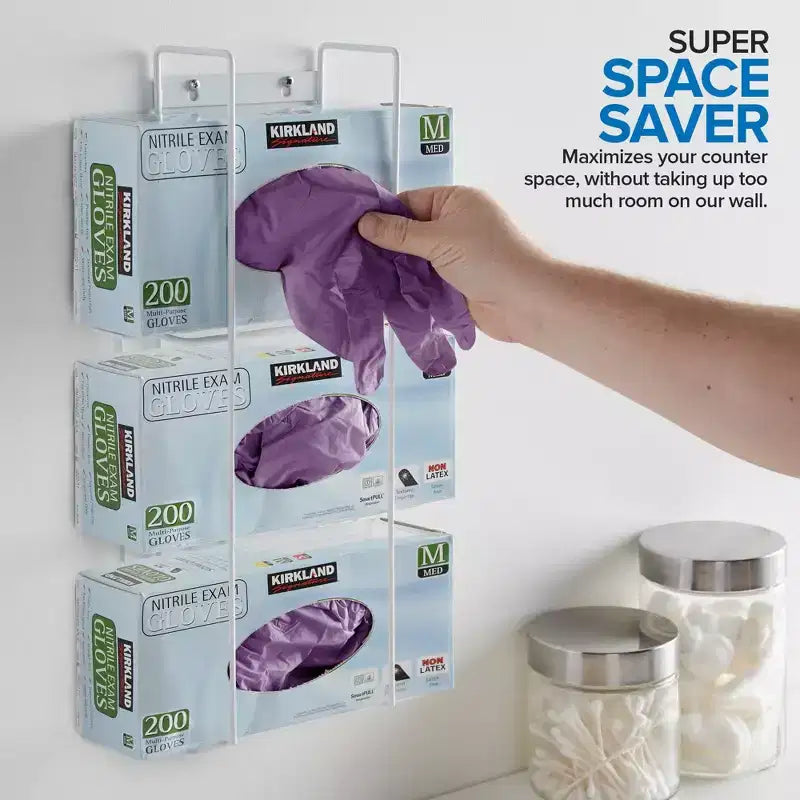 Stock Your Home Dispenser Triplo per Guanti - Bianco (Confezione da 10)