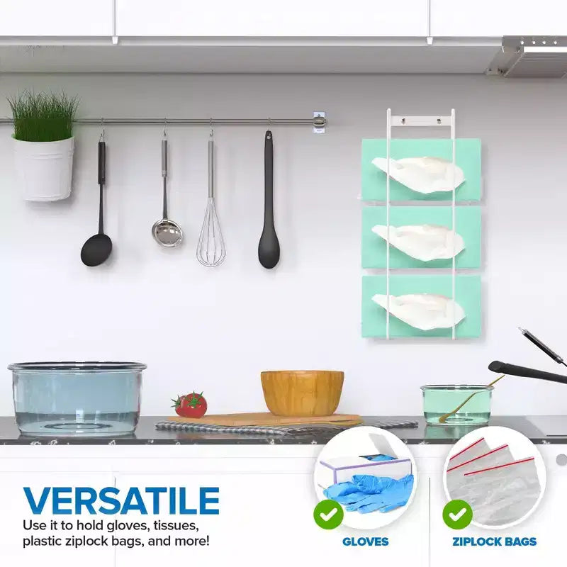 Stock Your Home Dispenser Triplo per Guanti - Bianco (Confezione da 10)