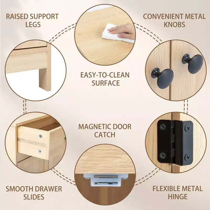 Mobile bagno in rovere con 2 ante e 1 cassetto