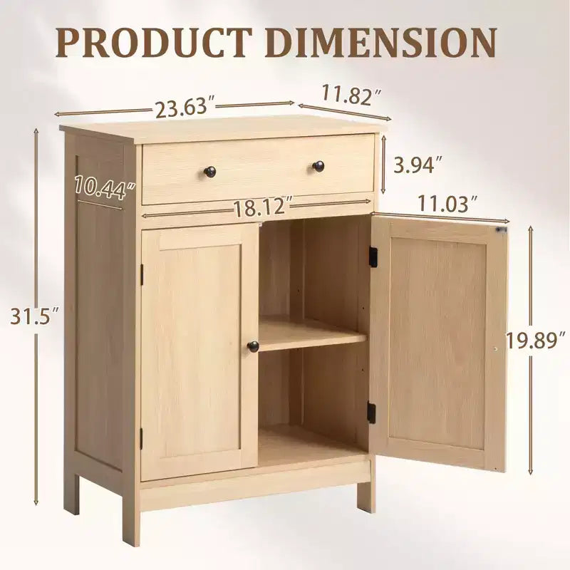 Mobile bagno in rovere con 2 ante e 1 cassetto