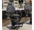 Karl Home Black with Black Frame Retro Heavy Duty Hydraulic Recline Barber Chair