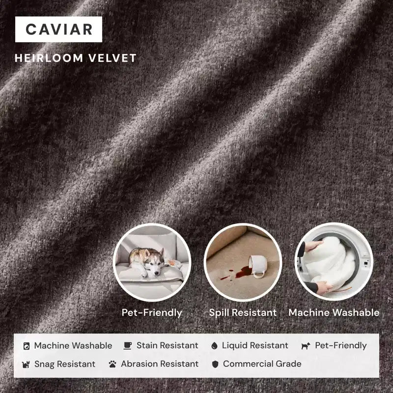 Divano Angolare Componibile Anabei Lavabile a 5 Posti con Elementi Terminali Aperti + Pouf | Seduta Memorix+ e Cuscino Contour