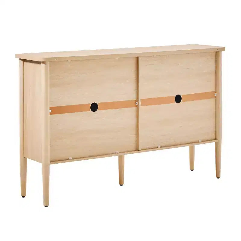 Credenza in legno scanalato moderno da 58" facile da montare con contenitore