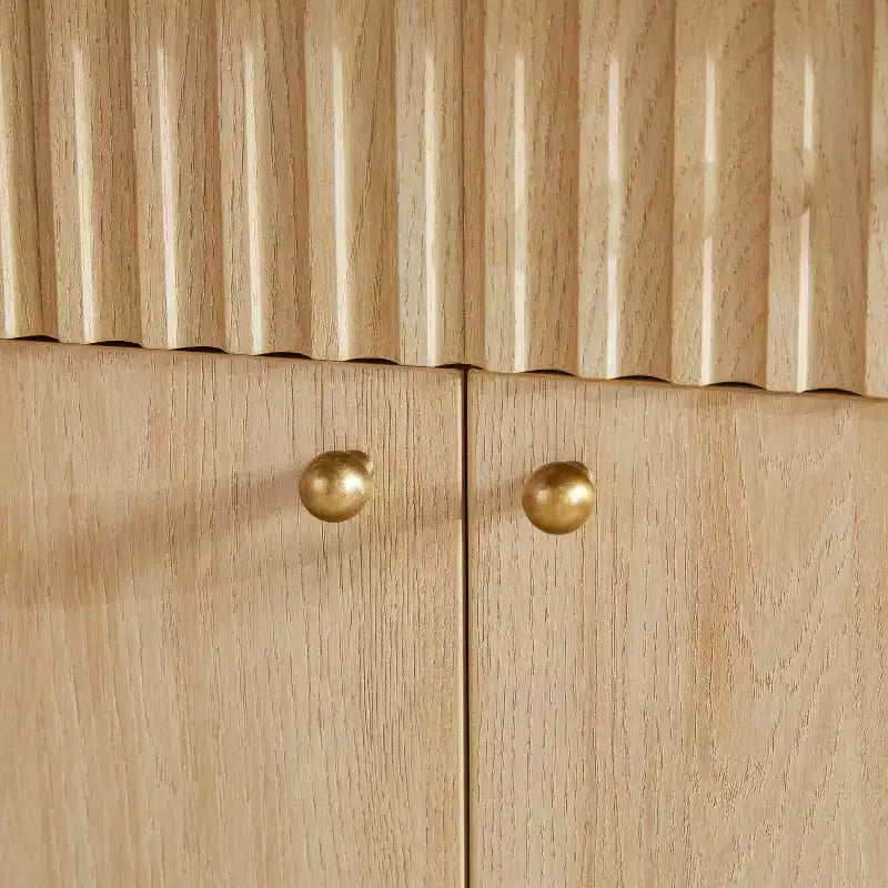 Credenza in legno scanalato moderno da 58" facile da montare con contenitore