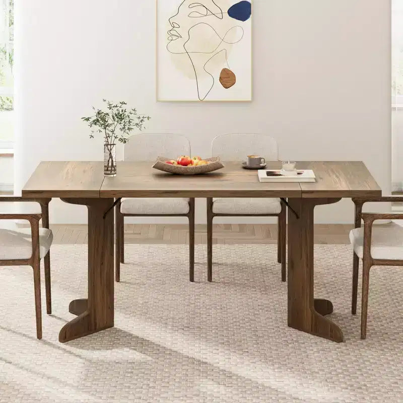 Tavolo da pranzo in legno da 71 pollici per 6-8 persone, tavolo da cucina rettangolare moderno stile coloniale con gambe in legno uniche, piano spesso, struttura robusta, per sala da pranzo