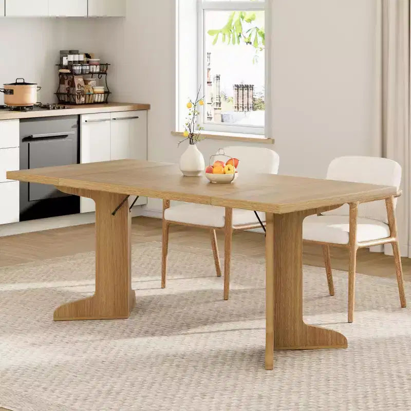 Tavolo da pranzo in legno da 71 pollici per 6-8 persone, tavolo da cucina rettangolare moderno stile coloniale con gambe in legno uniche, piano spesso, struttura robusta, per sala da pranzo
