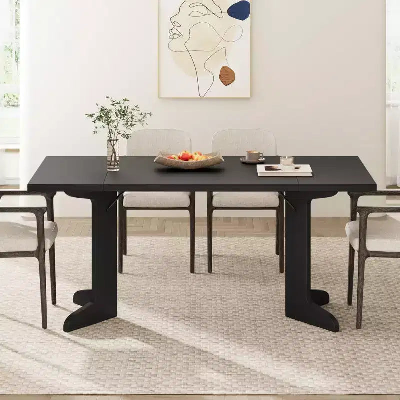 Tavolo da pranzo in legno da 71 pollici per 6-8 persone, tavolo da cucina rettangolare moderno stile coloniale con gambe in legno uniche, piano spesso, struttura robusta, per sala da pranzo