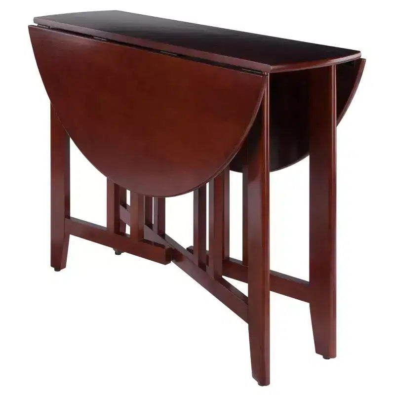 Tavolo da pranzo rotondo con doppie alette a scomparsa Alamo da 42" in legno/noce - Winsome