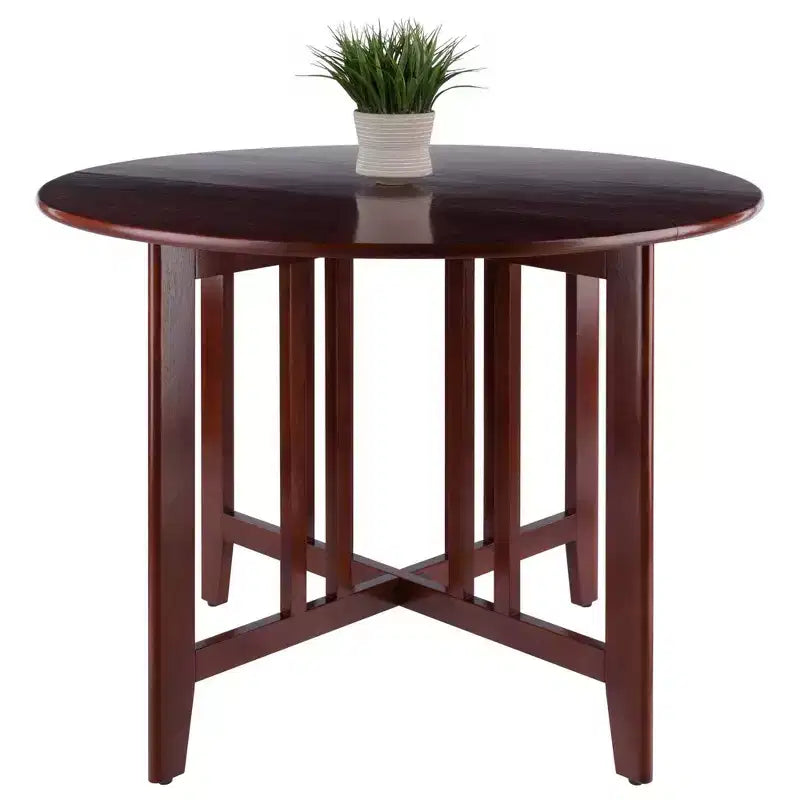 Tavolo da pranzo rotondo con doppie alette a scomparsa Alamo da 42" in legno/noce - Winsome