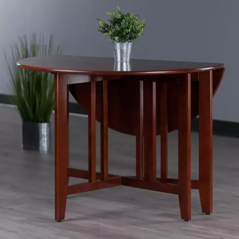 Tavolo da pranzo rotondo con doppie alette a scomparsa Alamo da 42" in legno/noce - Winsome
