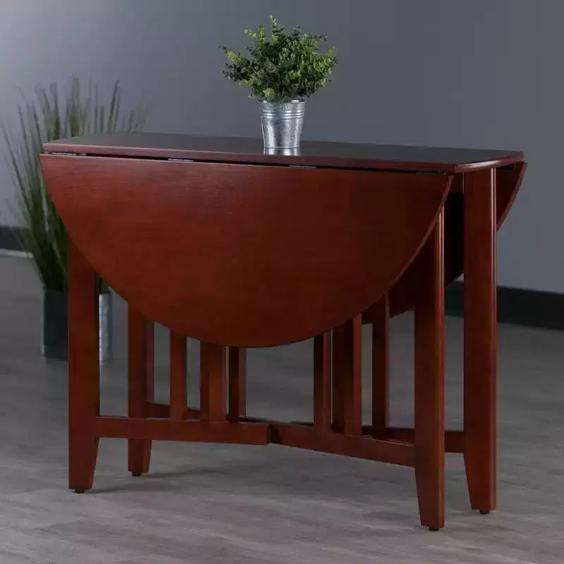 Tavolo da pranzo rotondo con doppie alette a scomparsa Alamo da 42" in legno/noce - Winsome