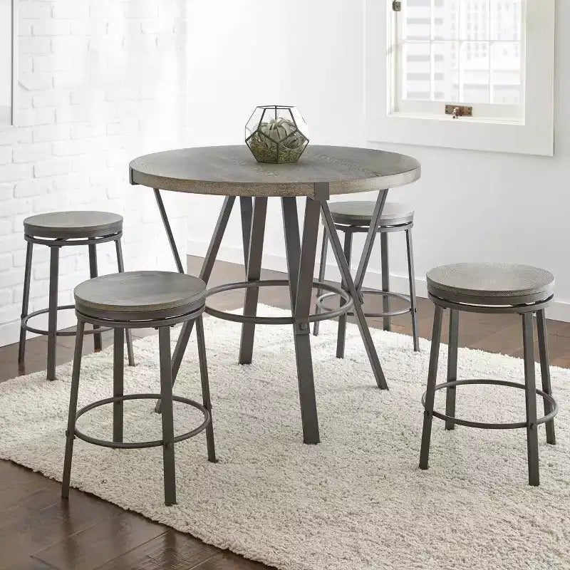 Steve Silver Co. Tavolo rotondo da bancone Portland grigio
