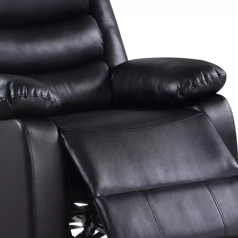 Divano reclinabile Eilbra in similpelle PU nero da 39" - Acme Furniture