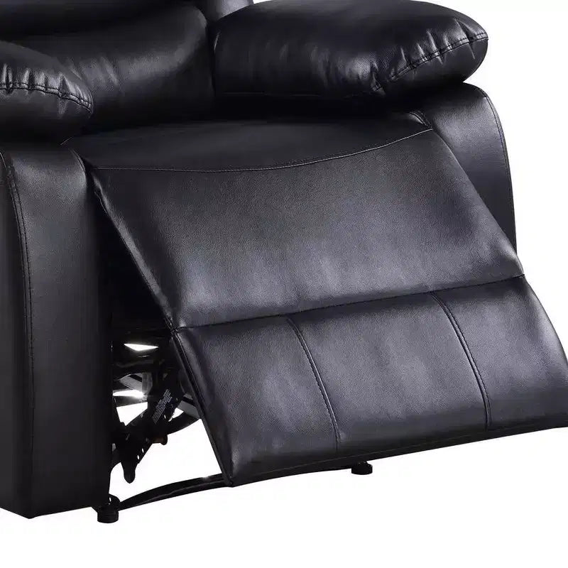 Divano reclinabile Eilbra in similpelle PU nero da 39" - Acme Furniture