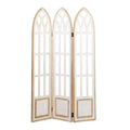 Farmhouse Wood Room Divider Screen White - Olivia & May: Elegant 3-Panel Partition, No Assembly Required