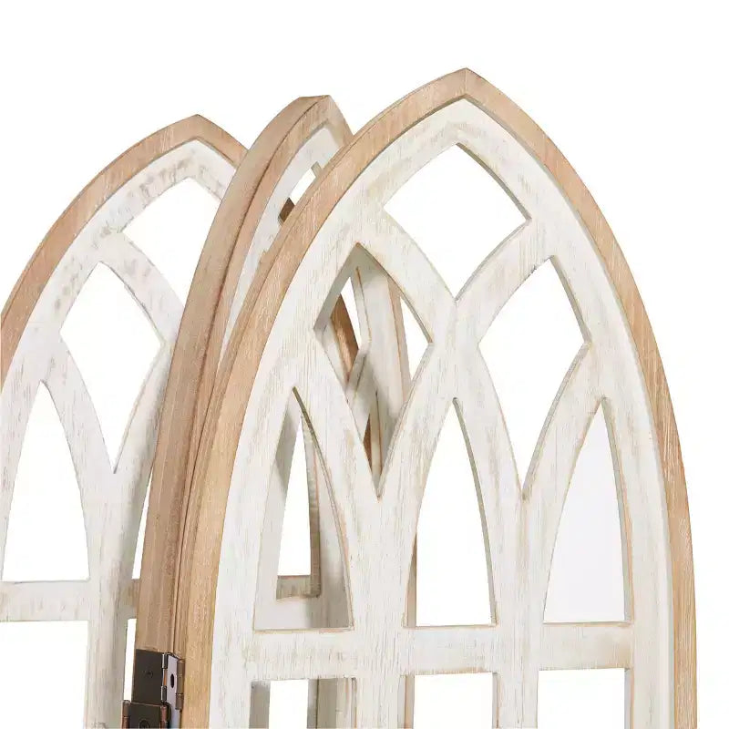 Paravento divisorio in legno bianco - Olivia & May: Elegante separé a 3 pannelli, nessun assemblaggio richiesto