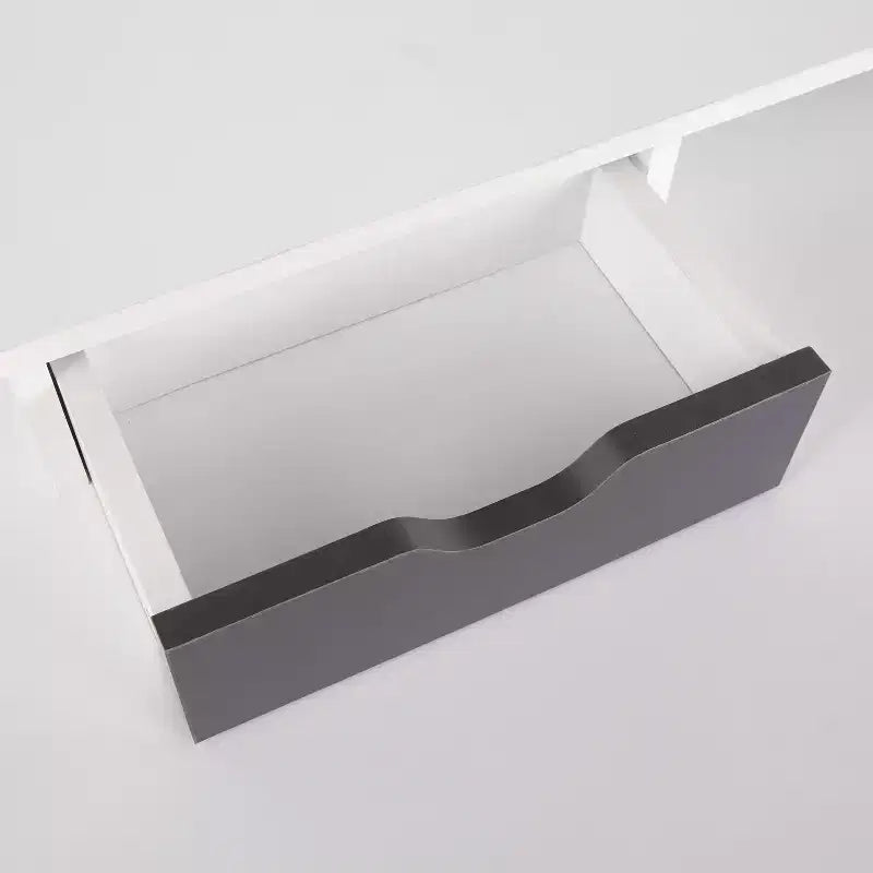 LumiSource Wishbone Scrivania Contemporanea in Legno Grigio/Bianco:: Postazione da Ufficio Moderno di Metà Secolo con Cassetto e Ripiano