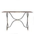 Storied Home Vintage Metal Sofa Console Table Distressed Black/White: Rustic Antique Design, 55.25" Length