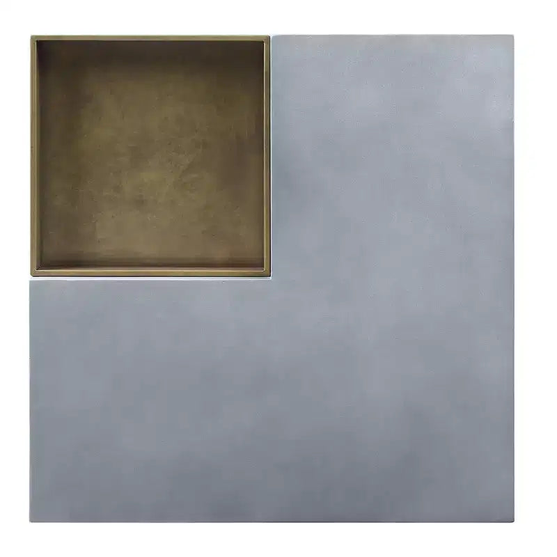Tavolino da caffè Kailano da 31,5" con finitura grigio anticato - Acme Furniture: Base quadrata, vassoio rimovibile, piano in cemento