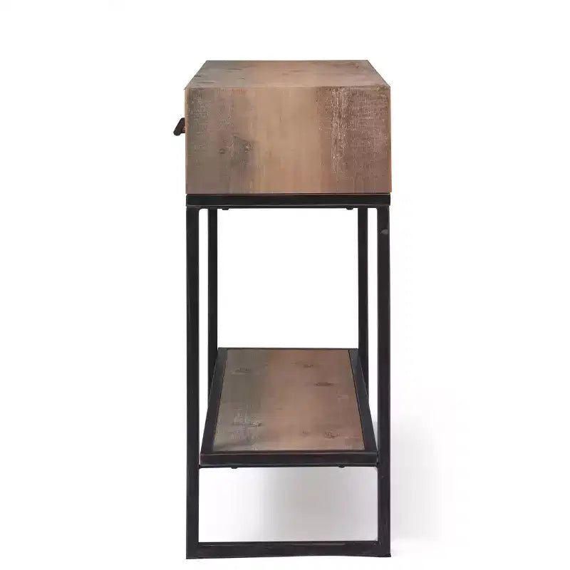Morris Console Table Marrone - Finch: Finitura Moderna Effetto Usurato, Larghezza 36", Forma Rettangolare per Ingresso, Struttura in Legno