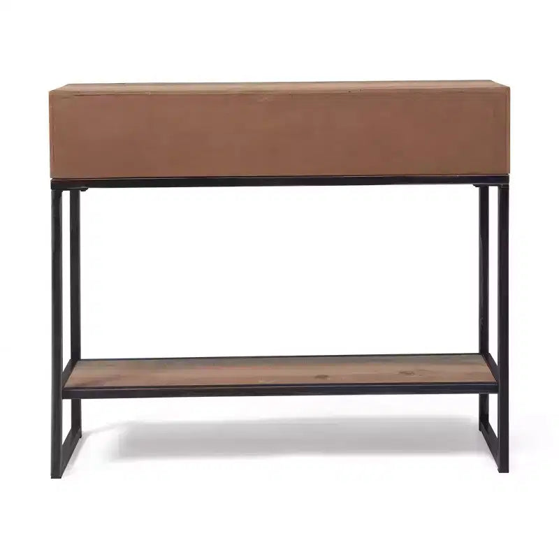 Morris Console Table Marrone - Finch: Finitura Moderna Effetto Usurato, Larghezza 36", Forma Rettangolare per Ingresso, Struttura in Legno