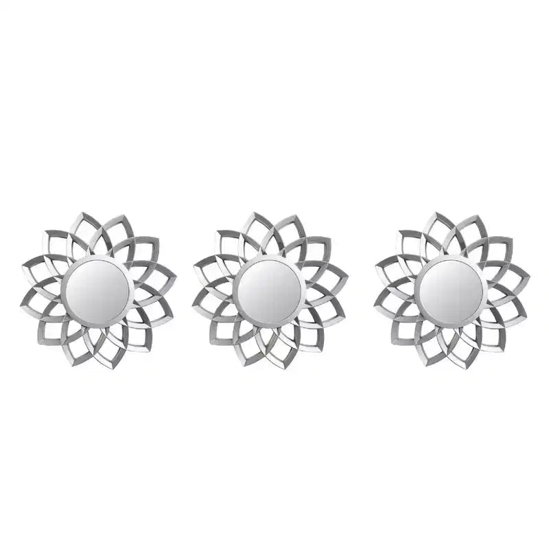 Northlight Set of 3 Matte Silver Arched Floral Mirrors Wall Decor 10