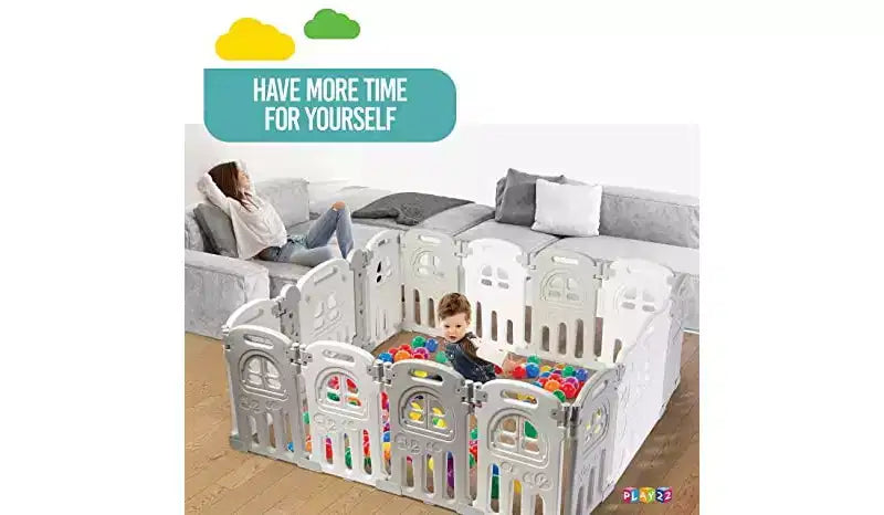 Box per bambini grande centro attività di sicurezza - Recinto per bambini a 14 pannelli con forma regolabile e opzione pieghevole - Play22Usa