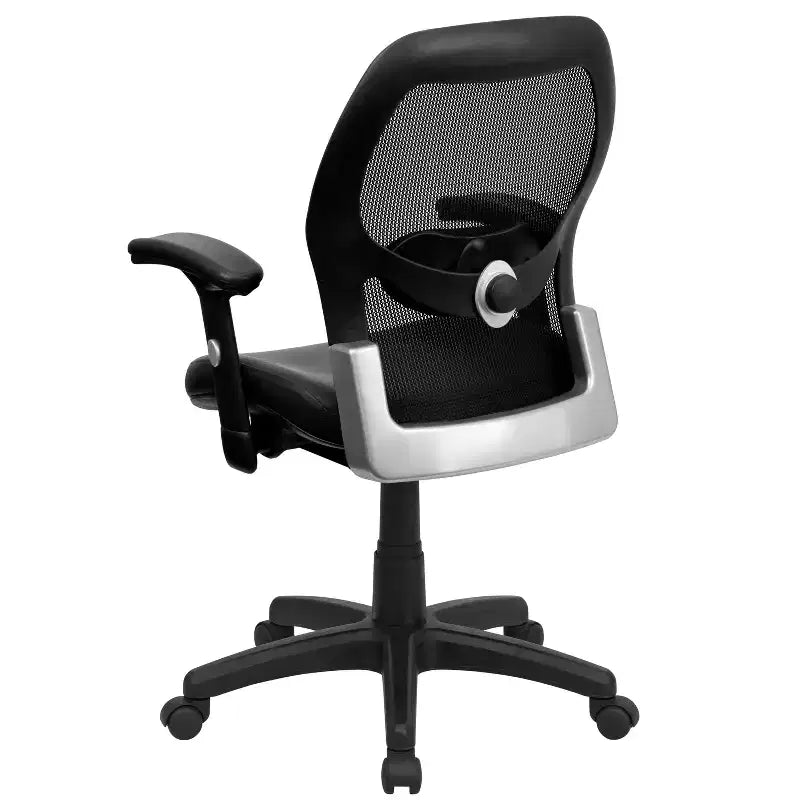 Sedia da ufficio direzionale girevole Emma and Oliver Mid-Back Super Mesh con braccioli regolabili
