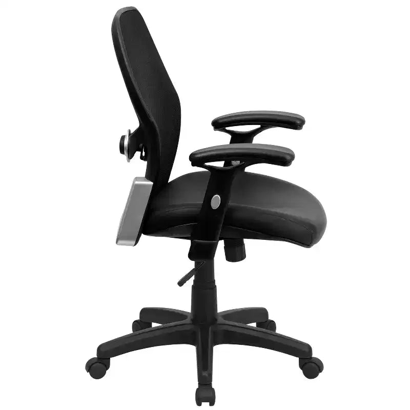 Sedia da ufficio direzionale girevole Emma and Oliver Mid-Back Super Mesh con braccioli regolabili