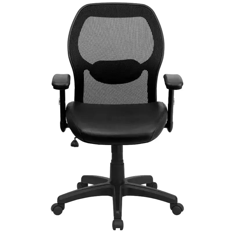 Sedia da ufficio direzionale girevole Emma and Oliver Mid-Back Super Mesh con braccioli regolabili