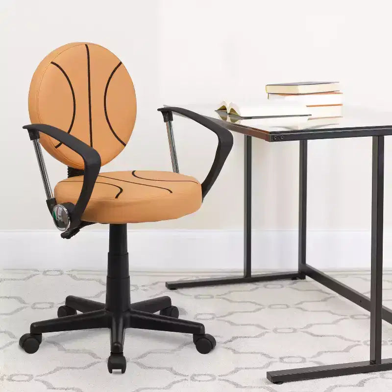 Sedia da ufficio girevole Emma e Oliver Sports con braccioli