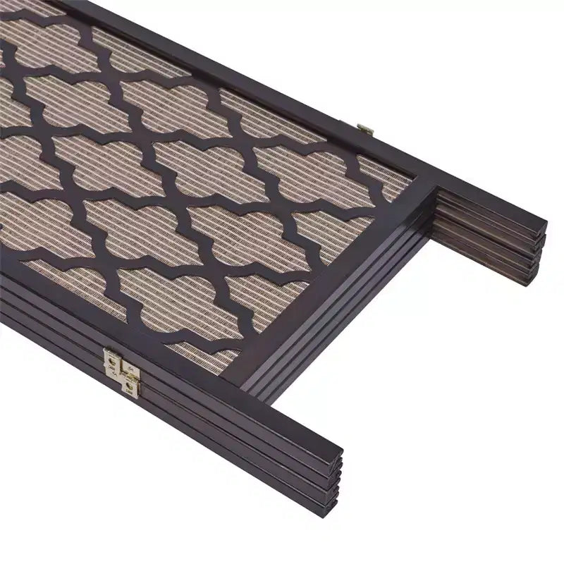 Legacy Decor Divisorio in Rattan con Inserto in Paglia Viennese e Intagli Decorativi
