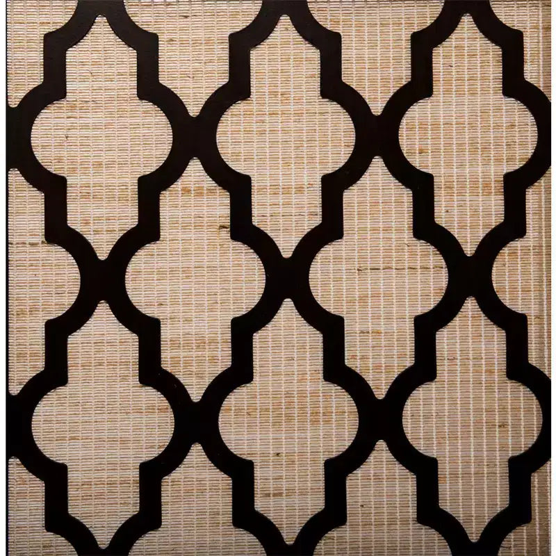 Legacy Decor Divisorio in Rattan con Inserto in Paglia Viennese e Intagli Decorativi