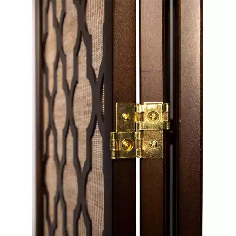 Legacy Decor Divisorio in Rattan con Inserto in Paglia Viennese e Intagli Decorativi