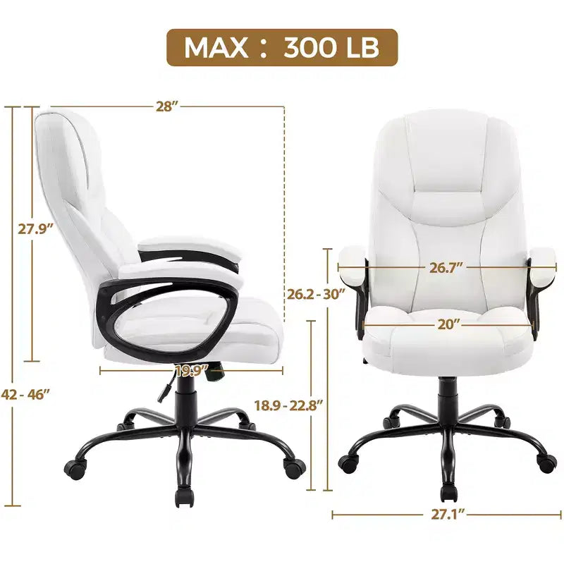 Sedia da ufficio direzionale Yaheetech in similpelle con schienale alto ergonomico