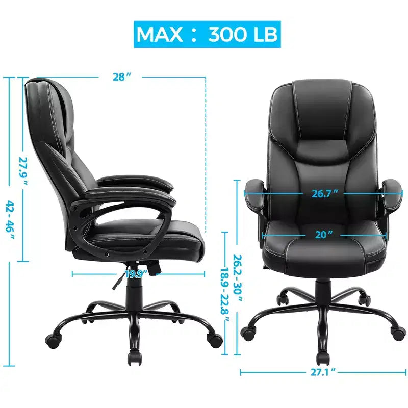 Sedia da ufficio direzionale Yaheetech in similpelle con schienale alto ergonomico