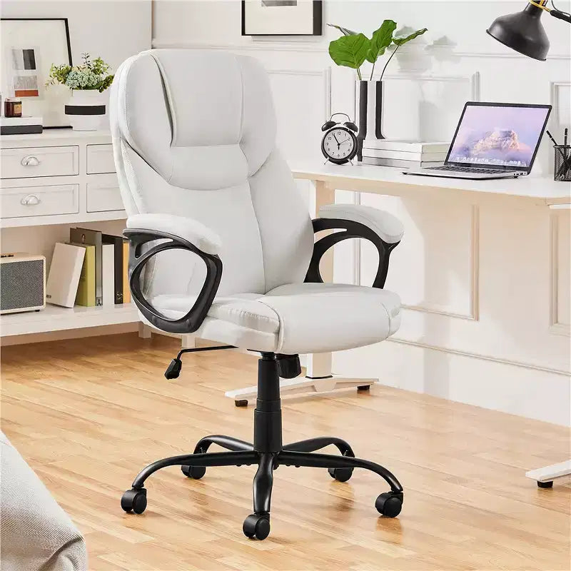 Sedia da ufficio direzionale Yaheetech in similpelle con schienale alto ergonomico