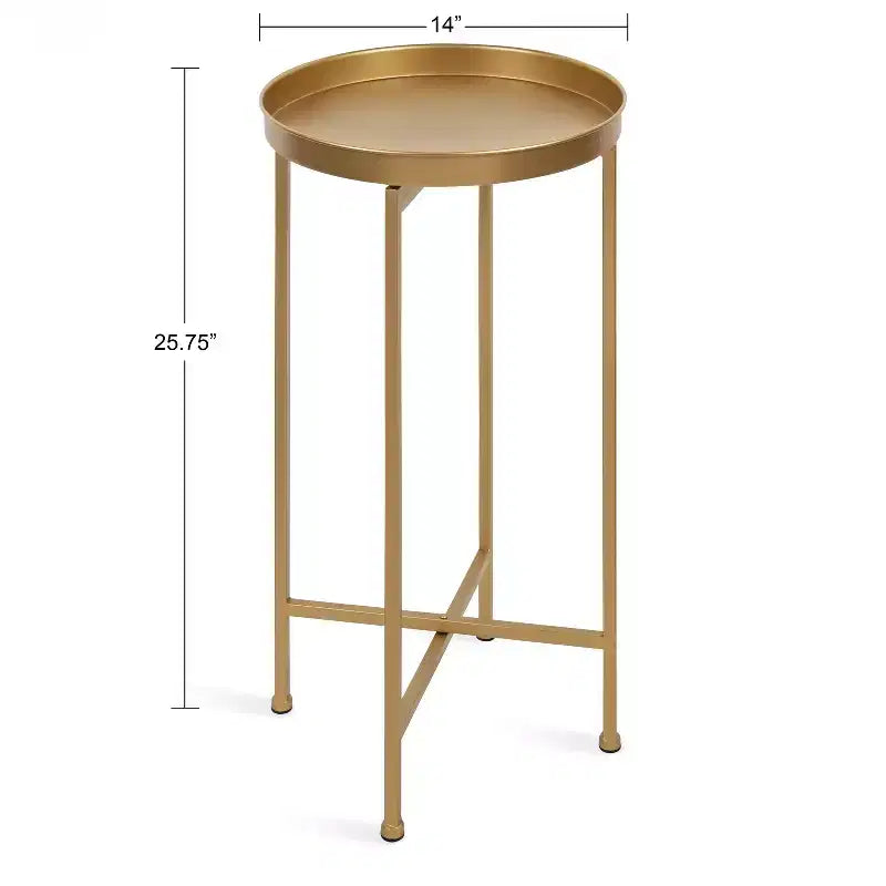 Tavolino rotondo pieghevole in metallo Kate and Laurel Celia