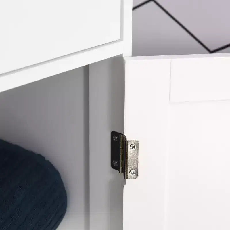 kleankin Armadietto da Bagno Alto, Mobiletto da Bagno Stretto con Anta in Acrilico, Cassetto e Ripiani