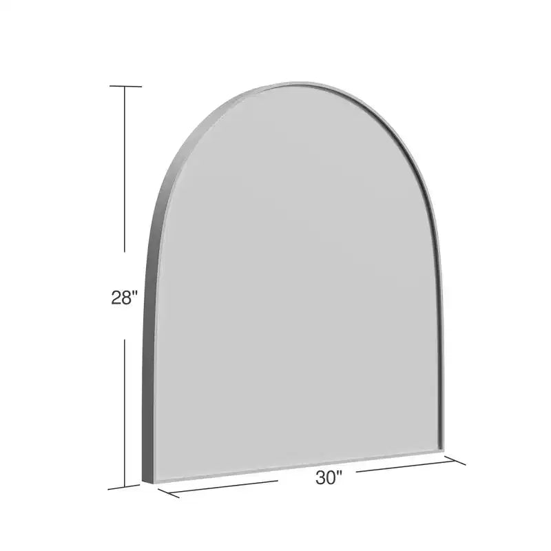 Specchio da parete con cornice in metallo ad arco Dovelina, specchio da bagno