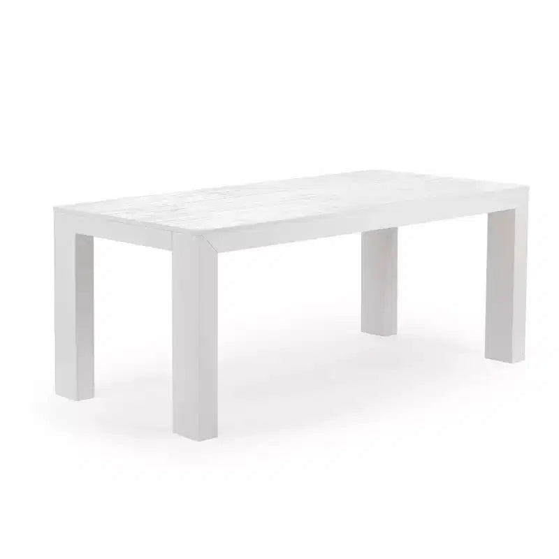 Set tavolo da pranzo moderno in legno massello Plank+Beam con 2 panche per 6 persone