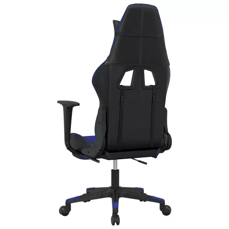 vidaXL Sedia da Gaming Regolabile con Poggiapiedi e Funzione Massaggio - Similpelle Nera e Blu
