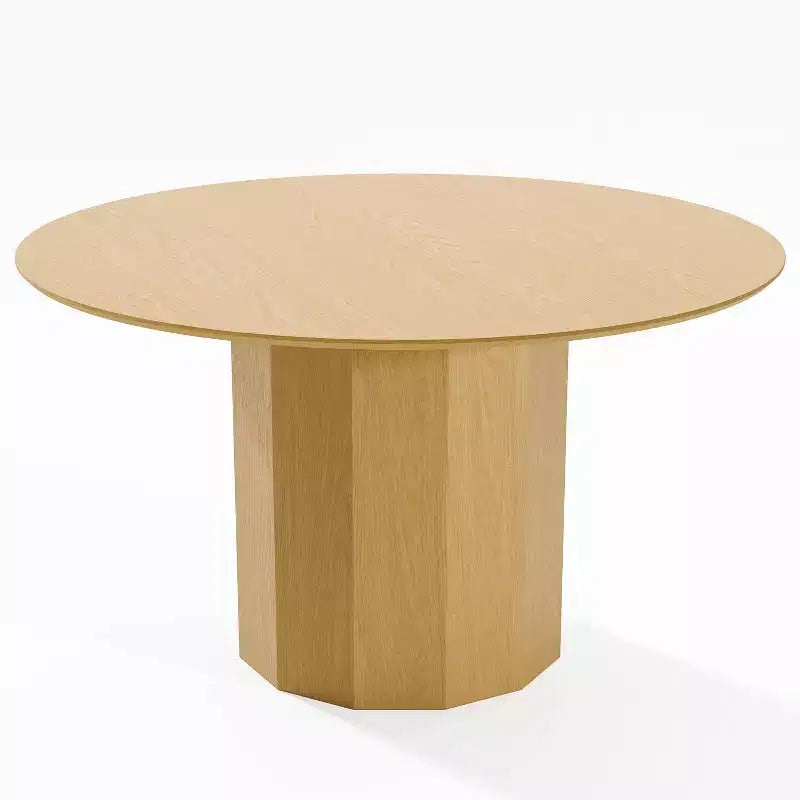 Dovelina Tavolo da pranzo rotondo Mid-Century in legno Tavolo da cucina per 4 persone - Legno naturale