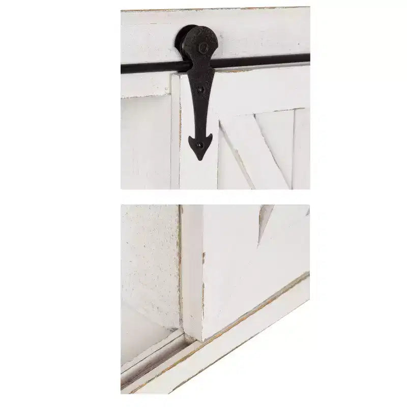 Mobiletto decorativo da parete in legno con specchio e anta scorrevole in stile rustico - Kate & Laurel All Things Decor